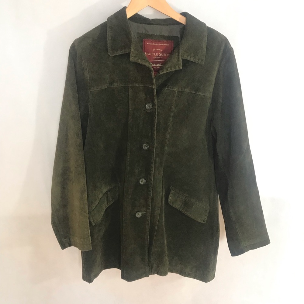 Edie Bauer Seattle Suede leather jacket L tall